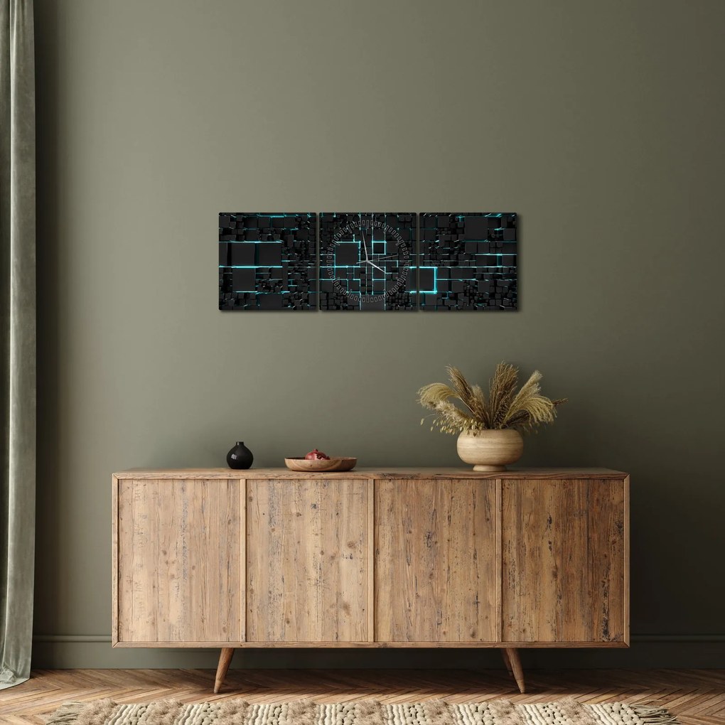 Obraz - Interfejs technologiczny (z zegarem) (90x30 cm)