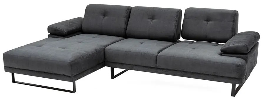 Ciemnoszara sofa narożna Artie Mustang, narożnik lewy