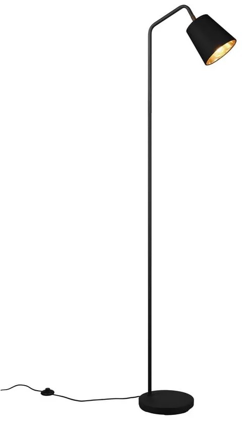 Czarna lampa stojąca z tekstylnym kloszem (wys. 148 cm) Buddy – Reality
