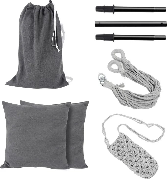 MIADOMODO Wiszący fotel bujany, antracyt