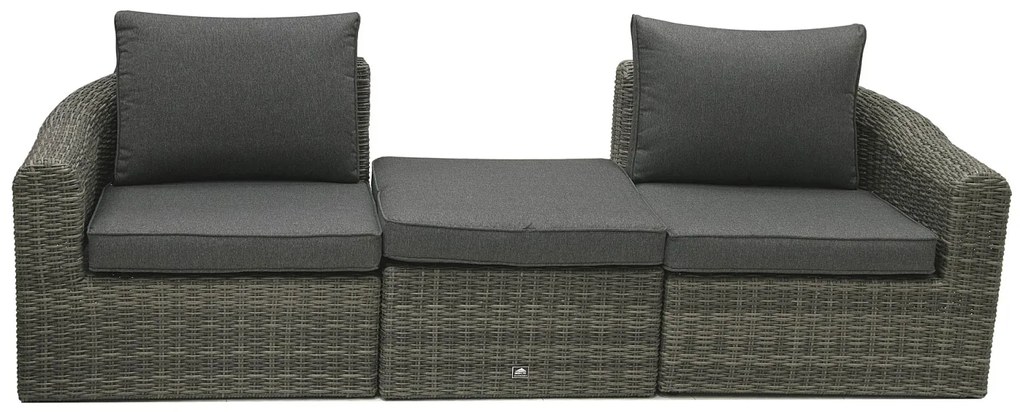 Rattanowy zestaw modułowy BORNEO LUXURY dla 2-3 osób (szary)