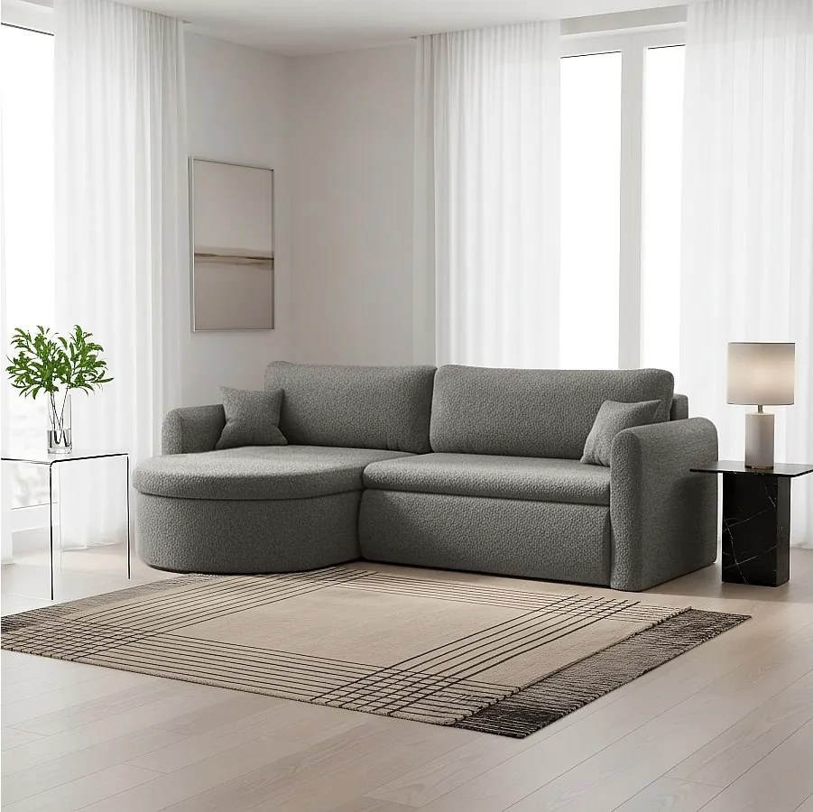 Uniwersalny narożnik Verona L z funkcją spania, do salonu, szary