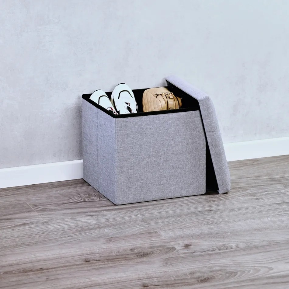 Kesper 15956 Taboret, jasnoszary, 38 x 38 x 38 cm