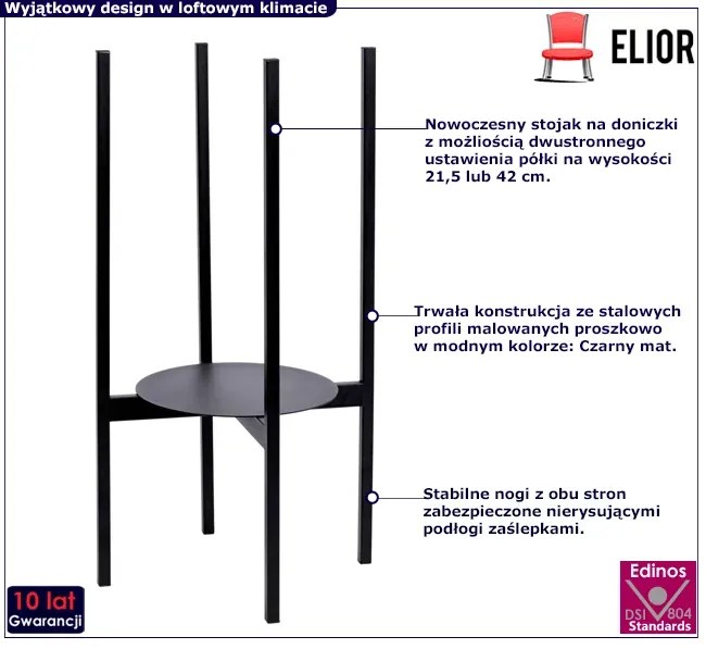 Loftowy metalowy kwietnik B0-A31