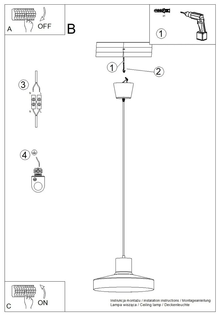 Lampa wisząca BILO beżowa SOLLUX  LIGHTING