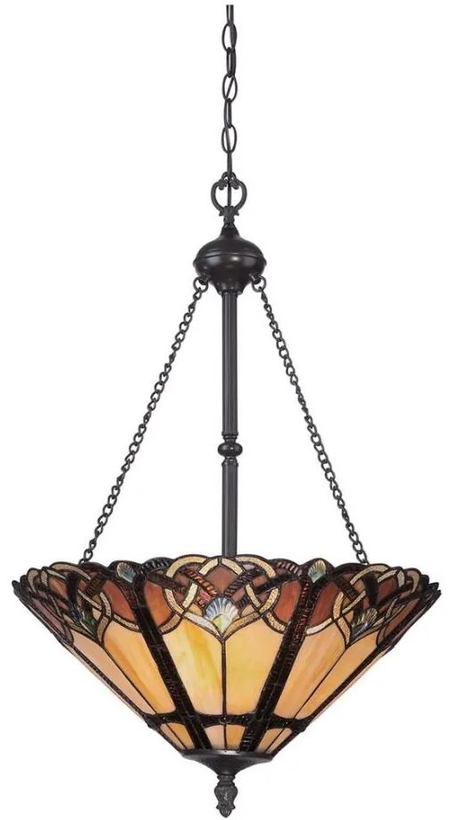 Elstead QZ-CAMBRIDGE-P - Żyrandol na łańcuchu Tiffany BELLE 3xE27/100W/230V