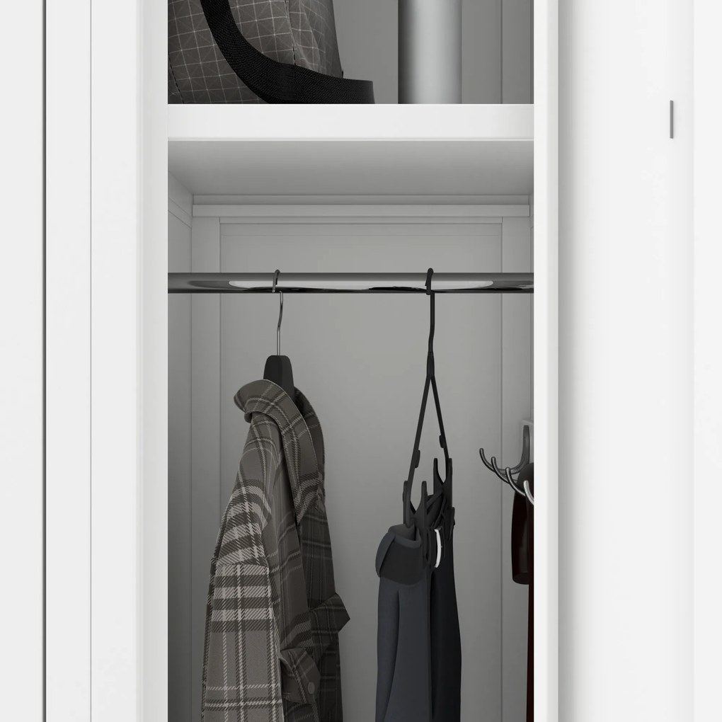 Szafka pracownicza metalowa socjalna czterokomorowa biała: KACPER II, 600 x 1800 x 500 mm