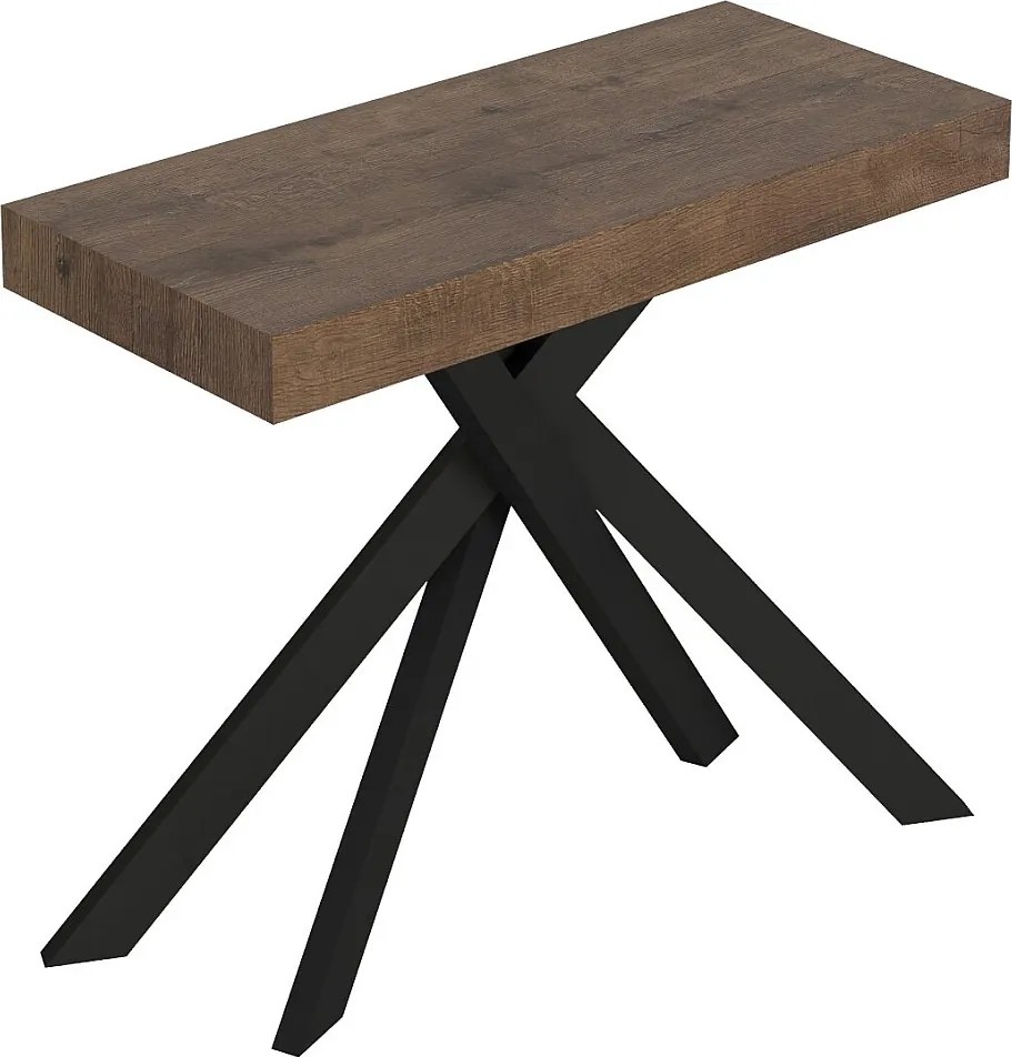 Rozkładany stół konsolowy 90x40/196 cm Saki Small orzech nogi antracyt