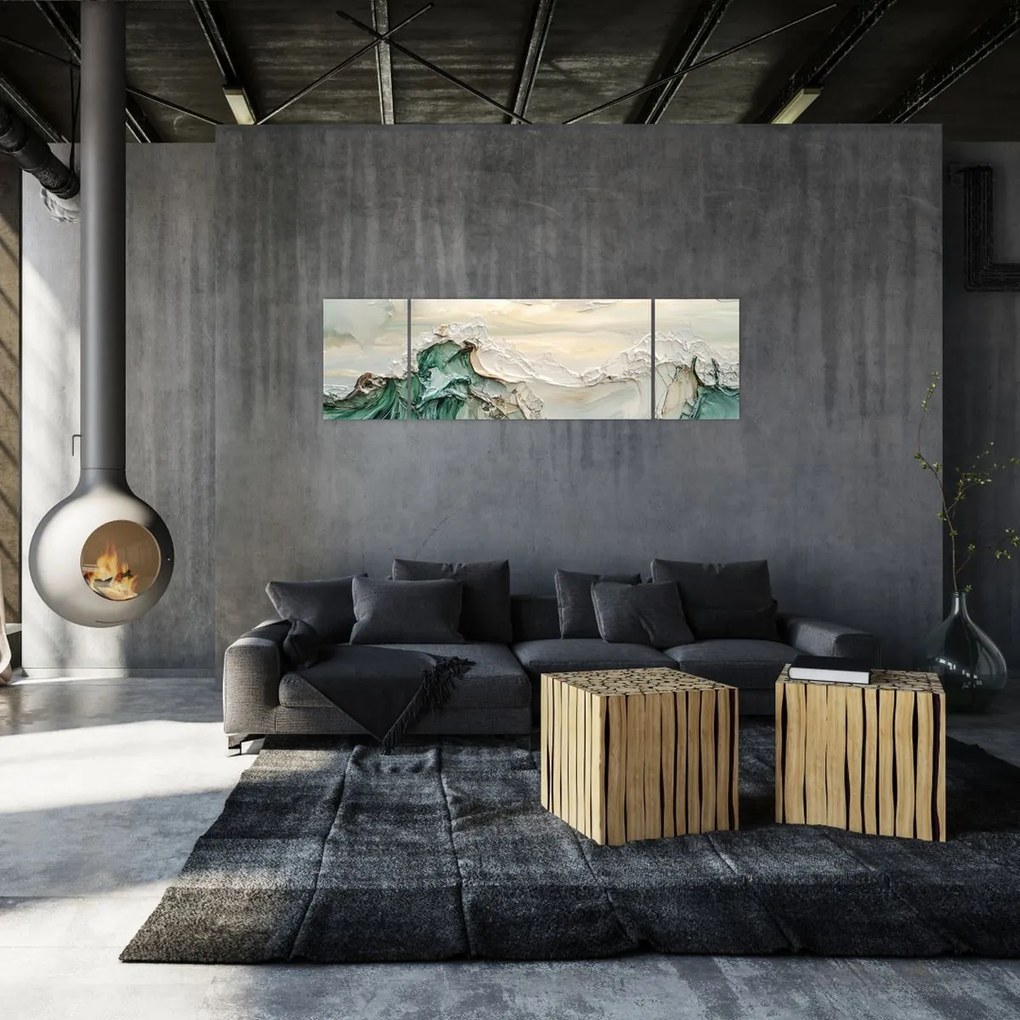 Obraz - 3D abstrakcja morza (170x50 cm)