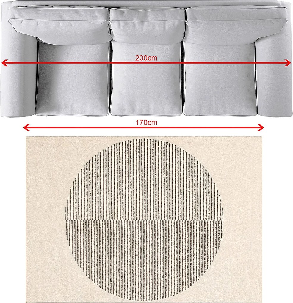 Dywan Sevilla paper white/grey 120x170cm