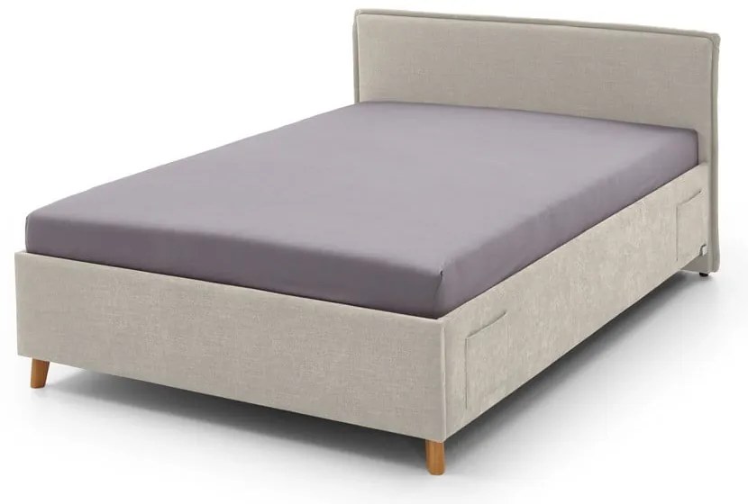 Beżowe łóżko dziecięce ze schowkiem 90x200 cm Fun – Meise Möbel