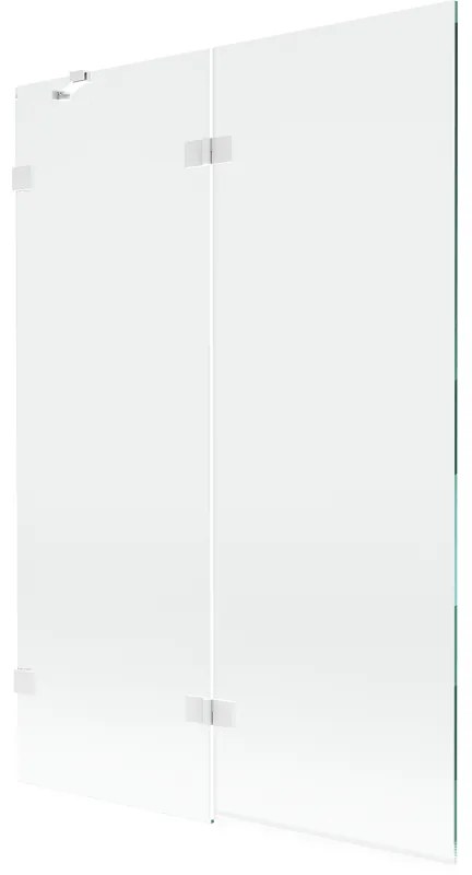 Mexen Lunar parawan nawannowy 2-skrzydłowy lewy 120 x 150 cm, transparent, biały - 897-120-100-20-00-L