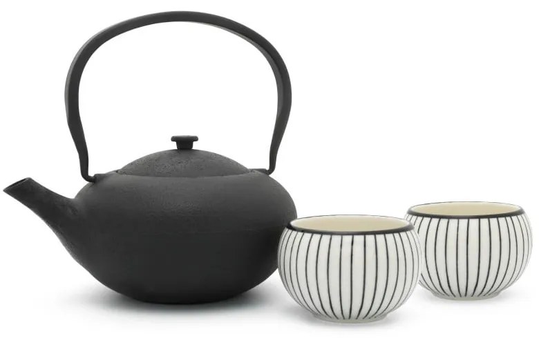 Biały/czarny porcelanowy/żeliwny serwis do herbaty Shanxi – Bredemeijer