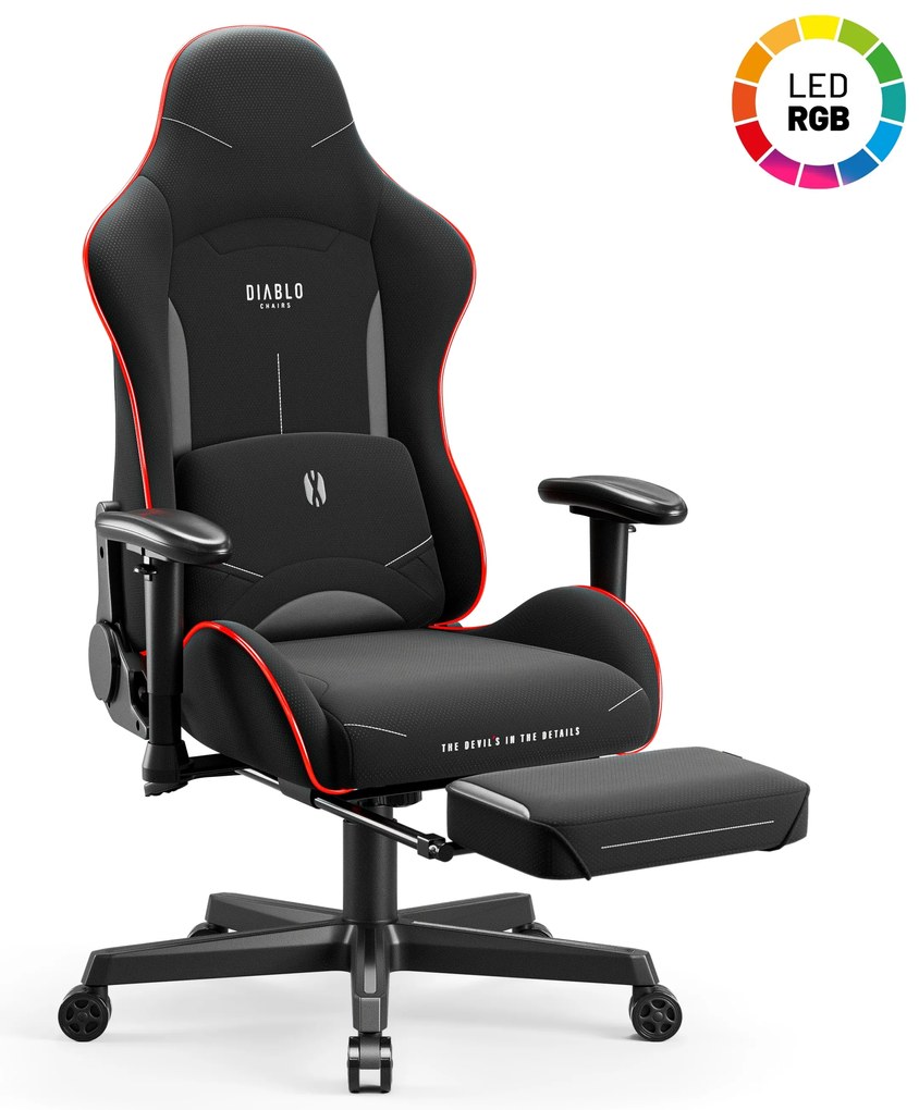 Fotel gamingowy LED RGB czarny Diablo X-Starter