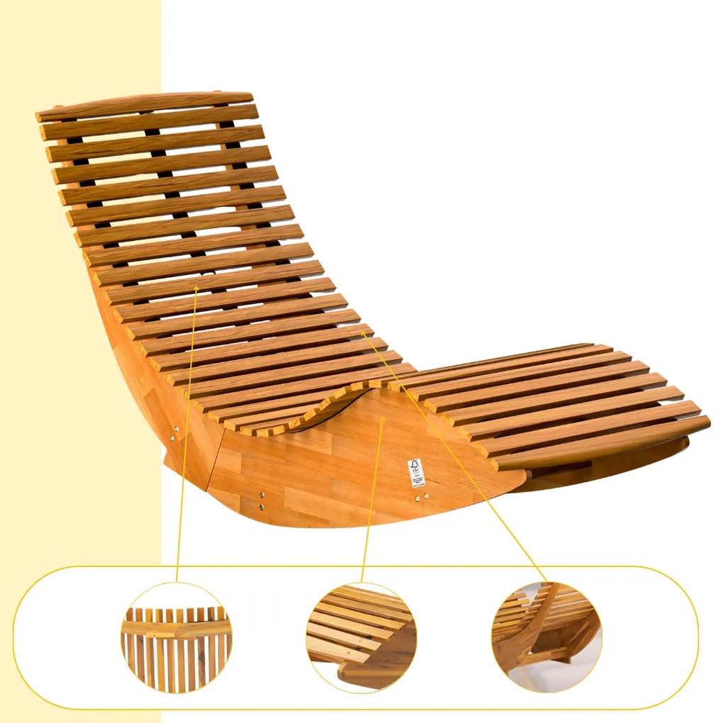 Leżak bujany BALI, 155x60x93cm, naturalny brąz Casaria