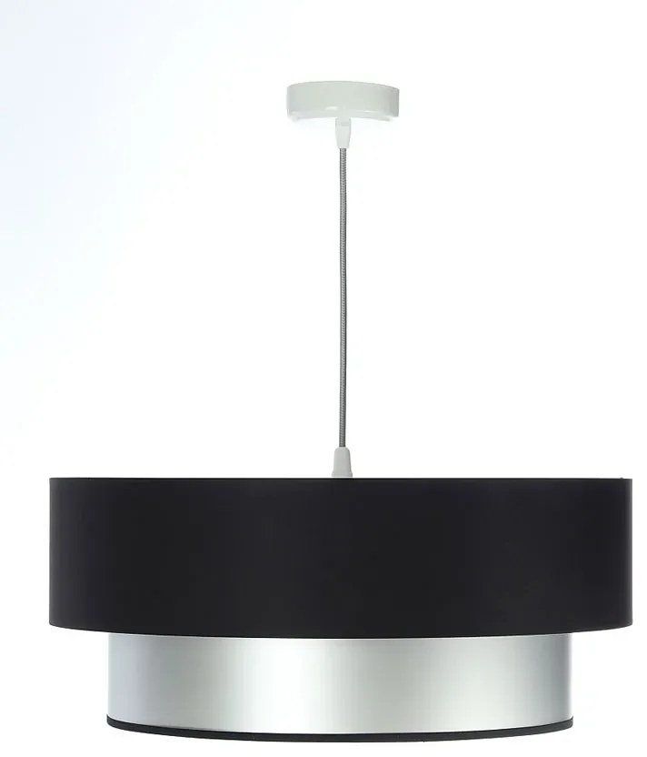 Srebrno-czarna lampa z podwójnym abażurem - S415 T3-D36