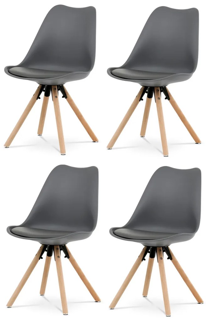 Zestaw krzeseł do jadalni CT-762 GREY, 4 szt.