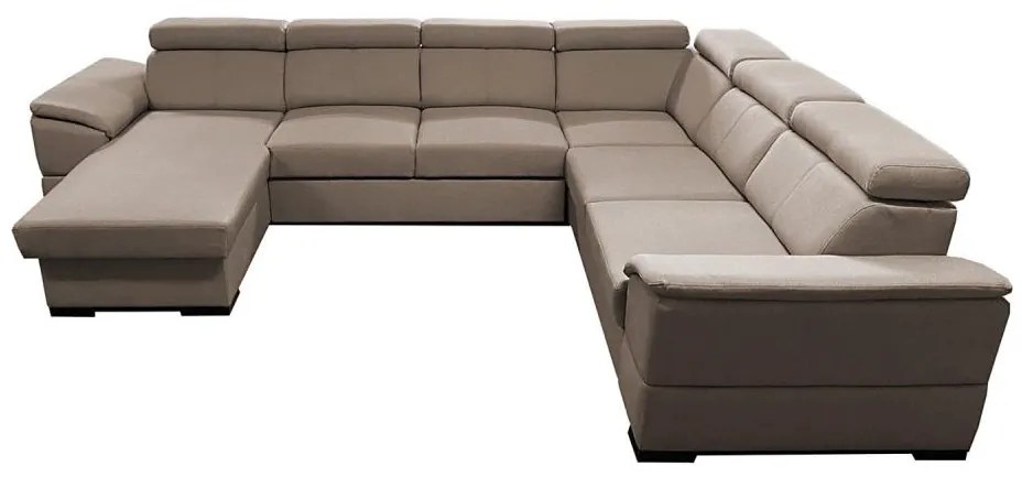 Rozkładana sofa narożna U z pojemnikiem GRANADA beżowa