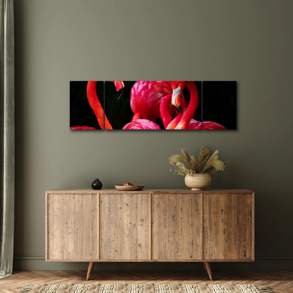 Obraz czerwonych flamingów (170x50 cm)
