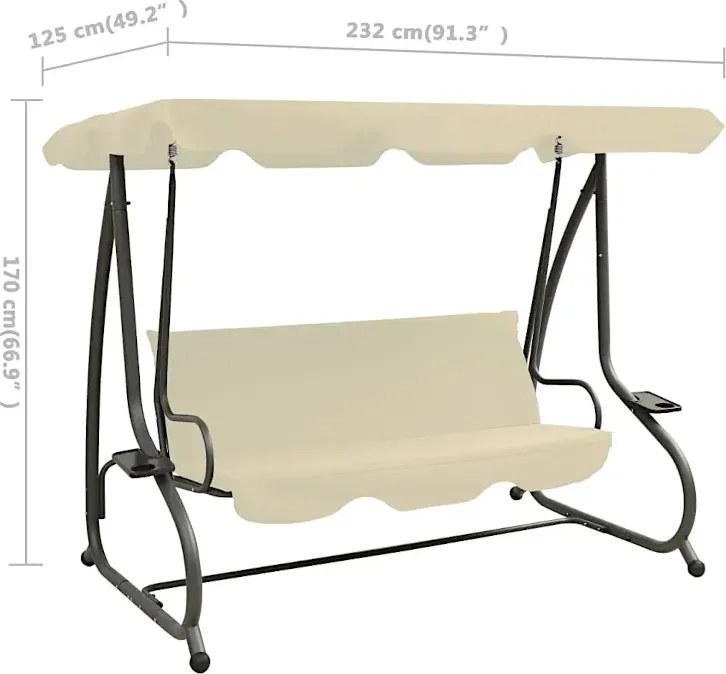 Huśtawka ogrodowa z baldachimem - Isamin 3X