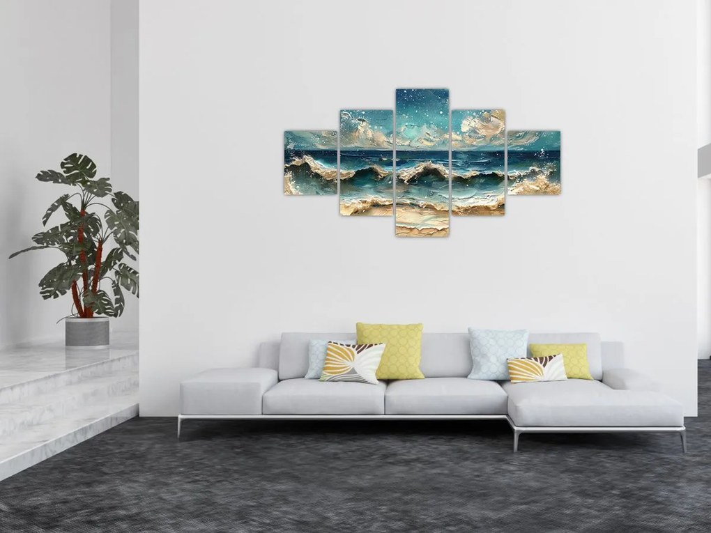 Obraz - Malowanie morza (125x70 cm)