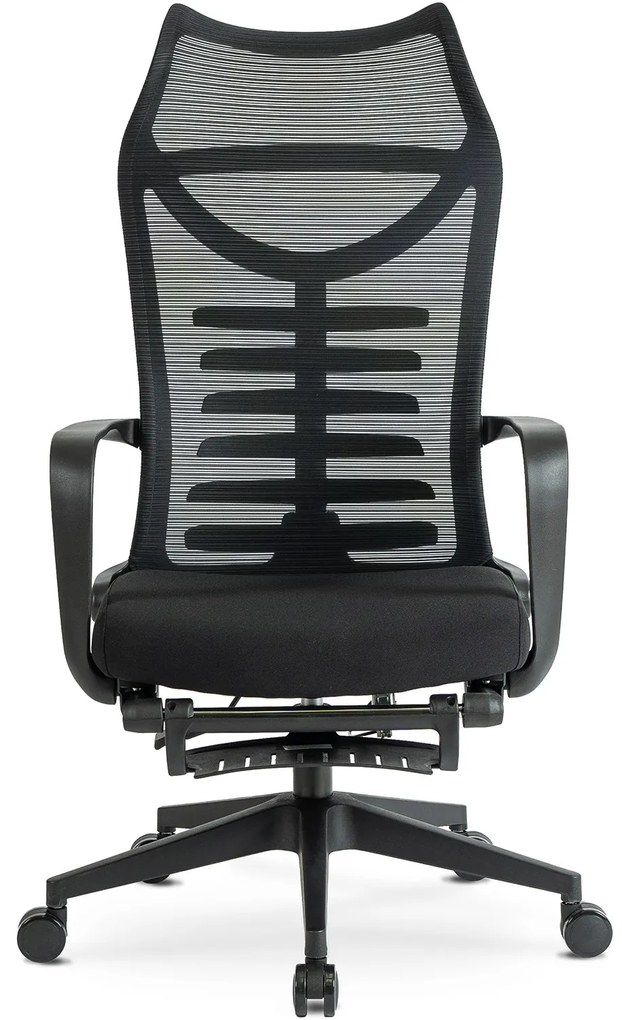 Fotel Biurowy Ergonomiczny Obrotowy z Podnóżkiem ACTON Czarny