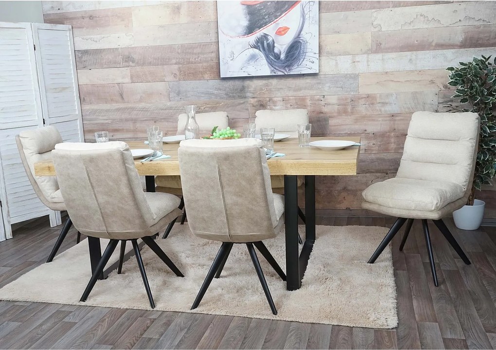 Krzesło do jadalni MCW-G66 (zestaw 6 sztuk),  kremowy