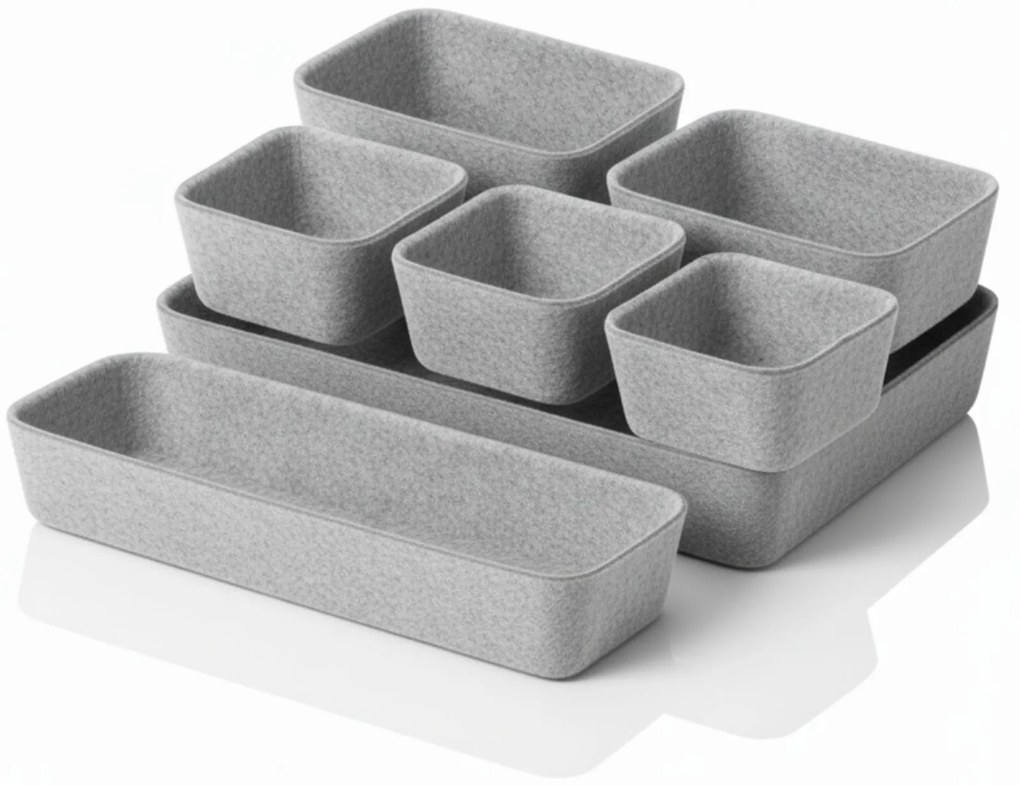 Organizer do szuflady filcowy SMART, 7 pudełek