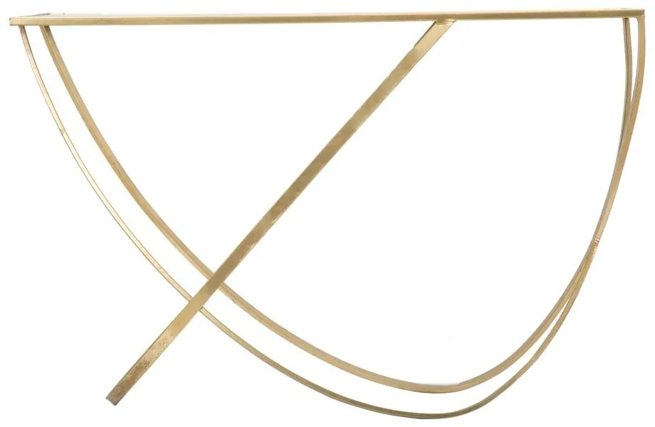 Konsola w czarno-złotym kolorze ze szklanym blatem 40x120 cm Ring – Mauro Ferretti
