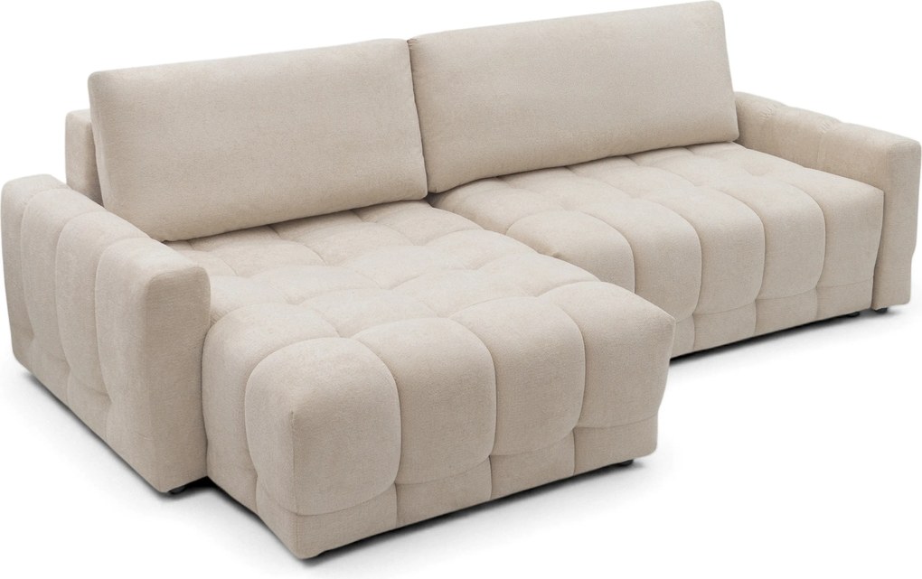 Narożnik Sorenio z funkcją spania lewostronny - beżowa plecionka Murano 833