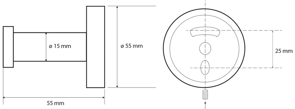 SAPHO XR203 X-Round E wieszak prosty, srebrny