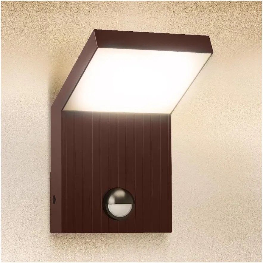 Brilagi -LED Zewnętrzny kinkiet z czujnikiem RIANO LED/8W/230V brązowy IP65