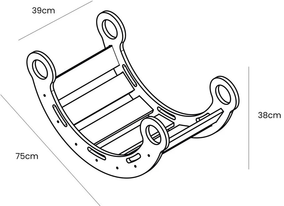 Biało-szara huśtawka z litego drewna sosnowego 39x75x38 cm Montessori – Meowbaby