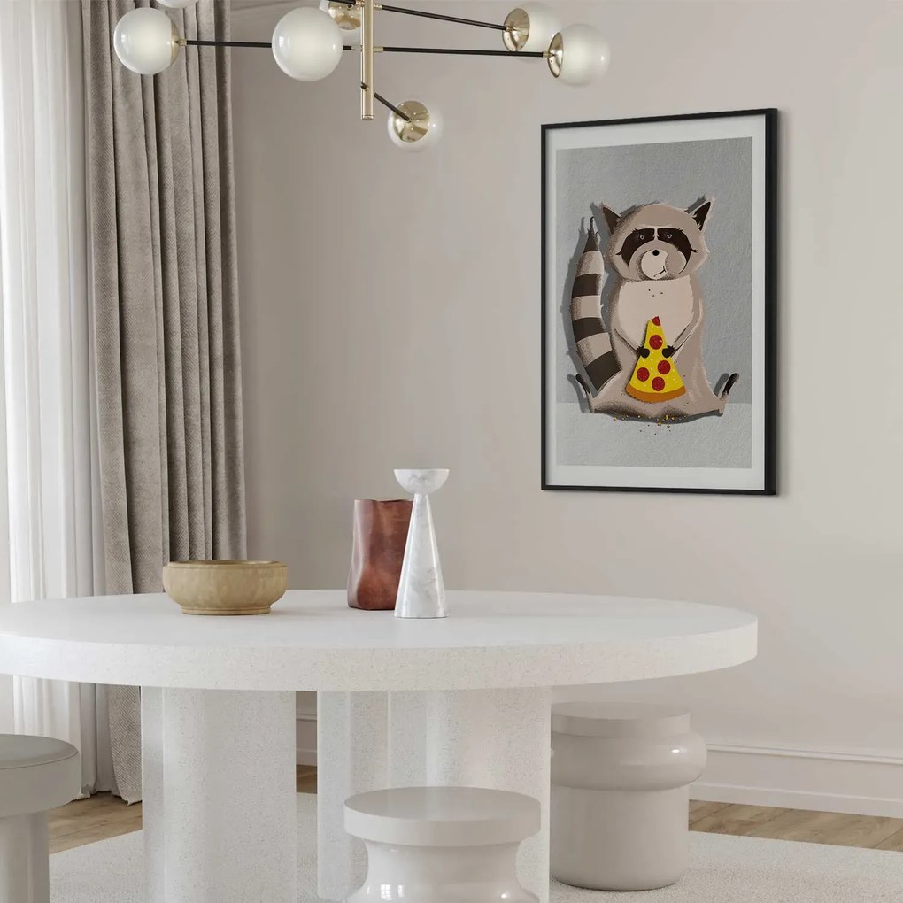 Plakat Szop łasuch 21x30 cm z ramą czarną z marginesem ARTGEIST B