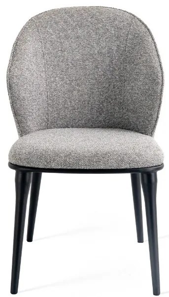 Stylowe krzesło Siena tapicerowane miękką tkaniną w odcieniu szarości. Miękkie siedzisko, zaokrąglone oparcie i metalowe nogi łączą nowoczesny wygląd z wyjątkowym komfortem.