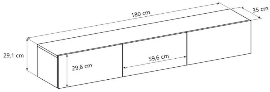 Szafka RTV GABI 180cm dąb hikora wisząca KOCOT MEBLE