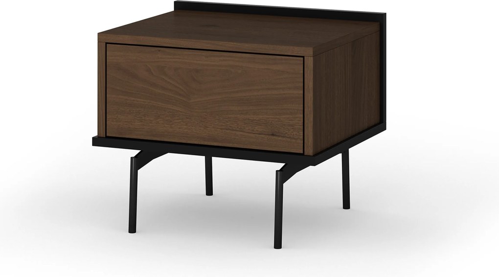 Szafka nocna Zenar z szufladą 50 cm - orzech elegant / czarny