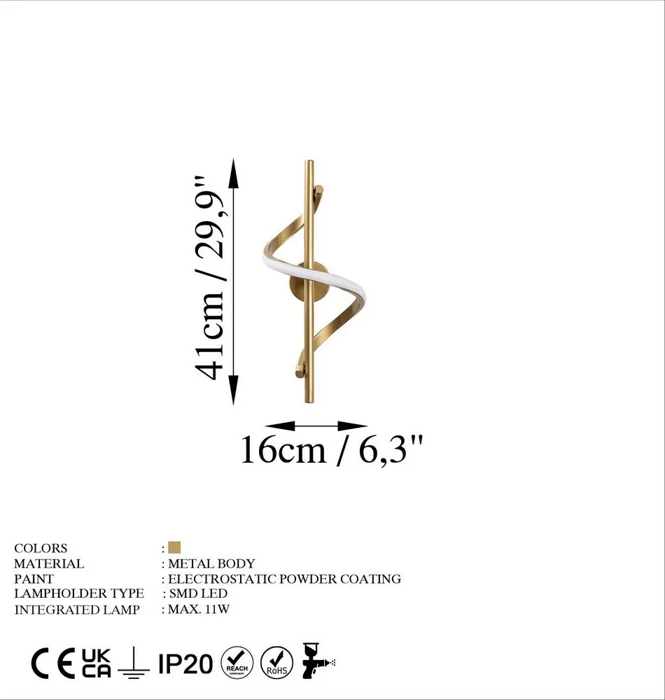 Kinkiet lampa ścienna Lıkma - 13511, złoty