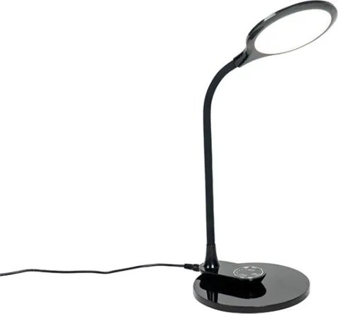 Lampa stołowa i ścienna czarna w komplecie z LED i ściemniaczem dotykowym - Joni