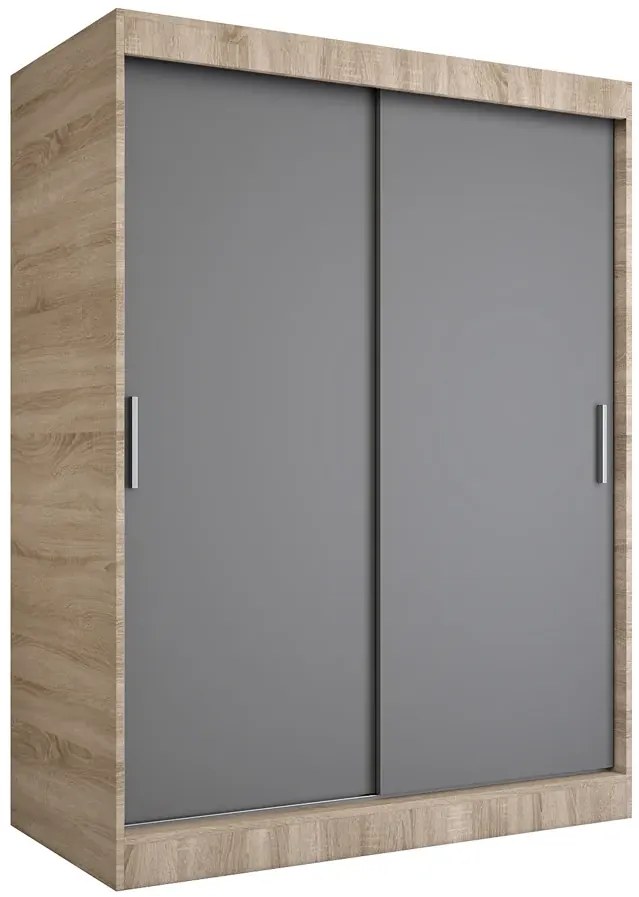 Szafa przesuwna 150 cm dąb sonoma + antracyt - Erco 4X