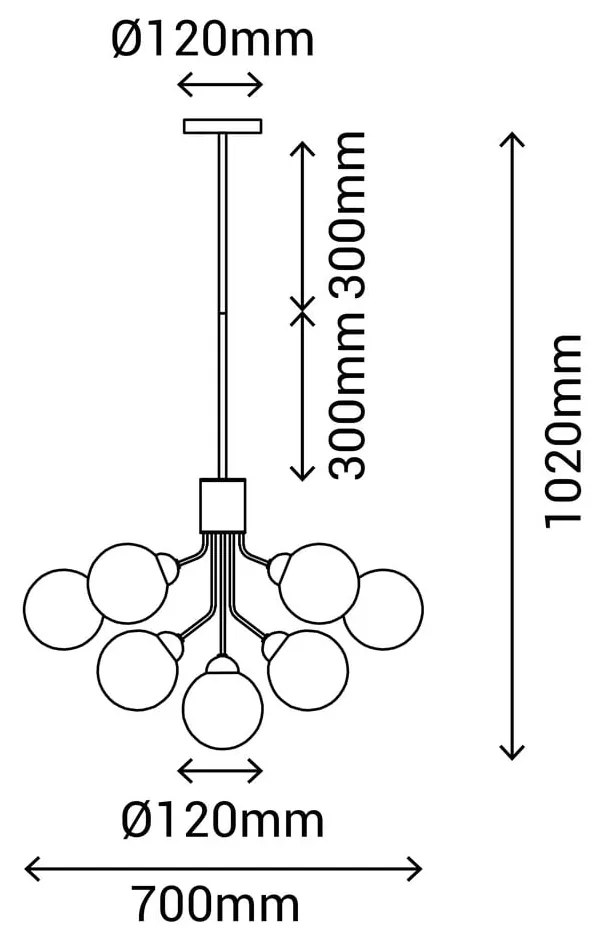 Czarno-biała lampa wisząca SULION Musa, wys. 102 cm