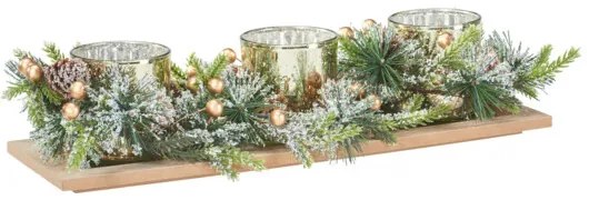 Zestaw trzech świeczników tealight na ozdobnej podstawce