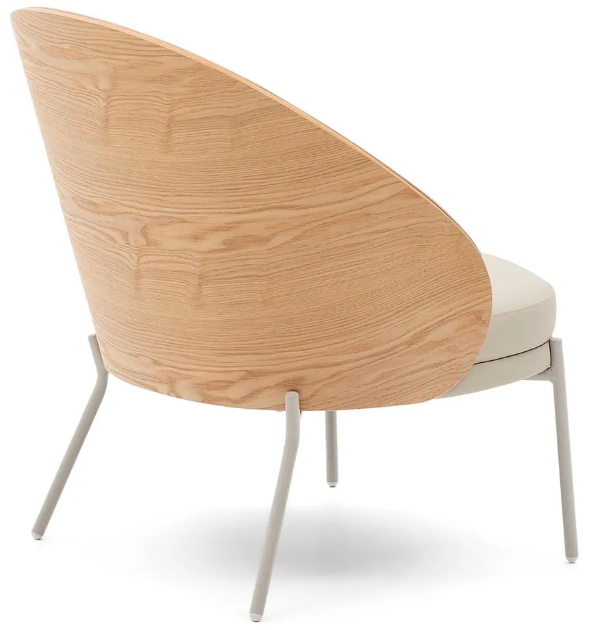 Beżowy fotel z imitacji skóry Eamy – Kave Home