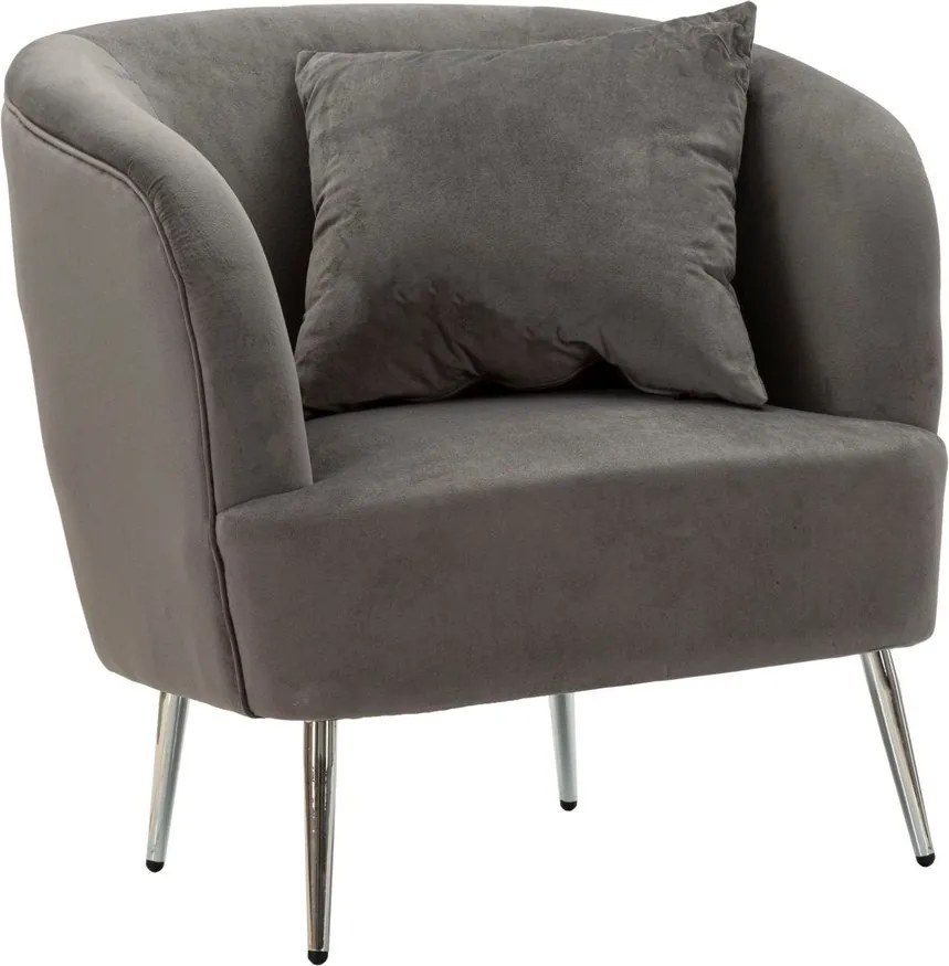 Szary aksamitny fotel Silvery – Mauro Ferretti