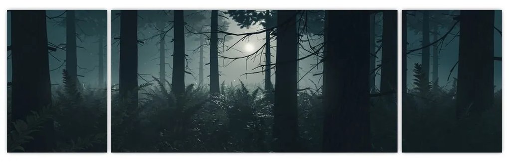 Obraz - Paproć w świetle księżyca (170x50 cm)