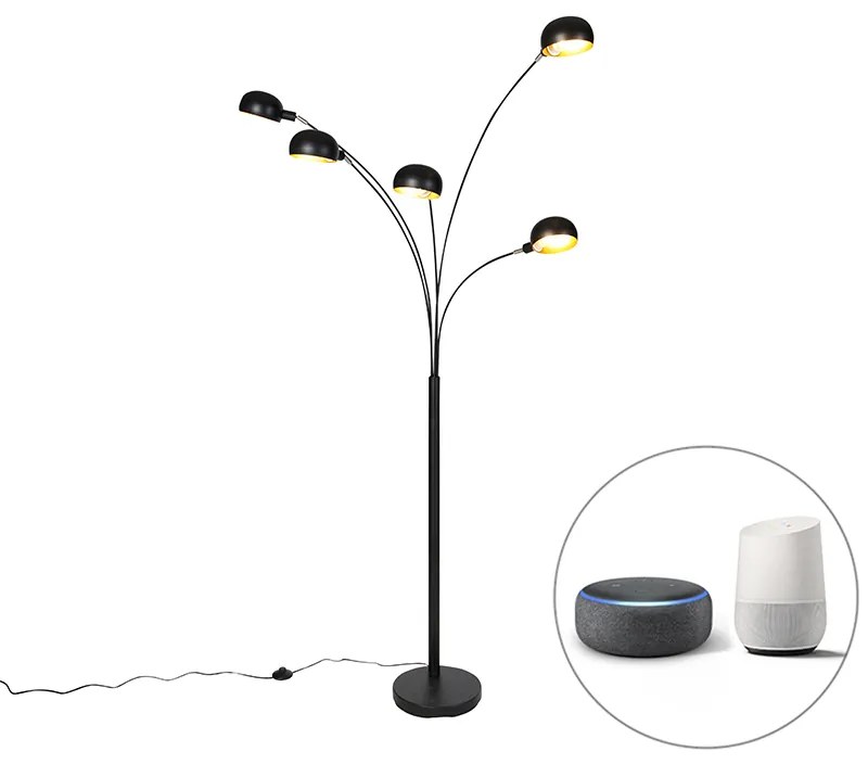 Inteligentna lampa stojąca czarna 5-światłowa w tym Wifi B35 - SixtiesDesignerski Oswietlenie wewnetrzne