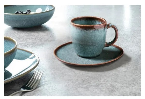 Turkusowo-brązowa kamionkowa filiżanka Villeroy &amp; Boch Like Lave, 190 ml