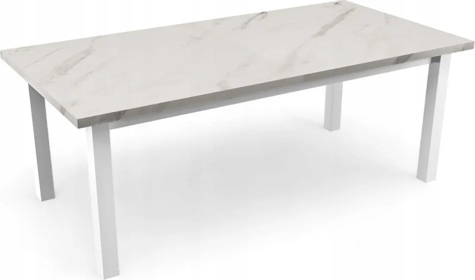 STÓŁ PROSTOKĄTNY NOWOCZESNY Biały Laminat 80x140/180 cm + nogi drewniane