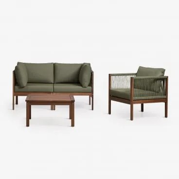 Zestaw Do Salonu Z Modułową Sofą 2-częściową Z Podłokietnikami, Fotelem Oraz Stolikiem - Sklum