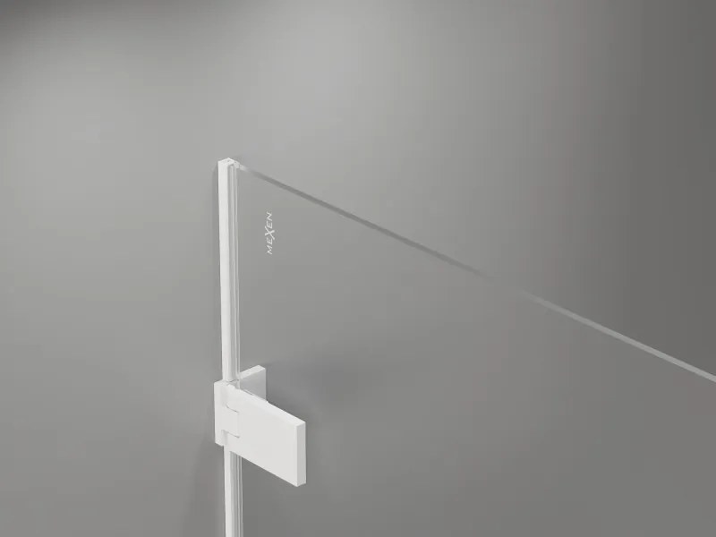 Mexen Lunar-F drzwi prysznicowe składane lewe 60 cm, transparent, białe - 836-060-000-20-00-L